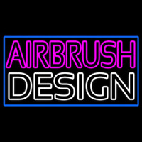 Pink Airbrush Design With Blue Border Neonreclame