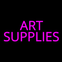 Pink Art Supplies Block Neonreclame