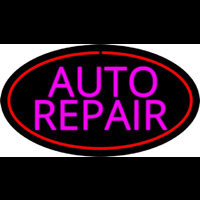 Pink Auto Repair Red Oval Neonreclame