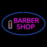 Pink Barber Shop Oval Logo Neonreclame