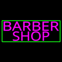 Pink Barber Shop With Green Border Neonreclame
