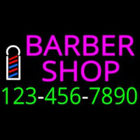 Pink Barber Shop With Phone Number Neonreclame