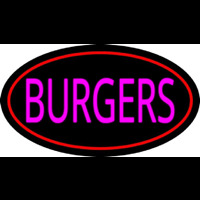 Pink Burgers Oval Red Neonreclame