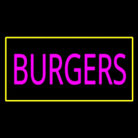 Pink Burgers Rectangle Yellow Neonreclame