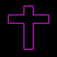 Pink Christian Cross Neonreclame