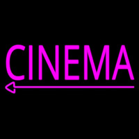 Pink Cinema With Arrow Neonreclame