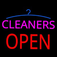 Pink Cleaners Block Open Neonreclame