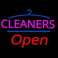 Pink Cleaners Logo Open Neonreclame