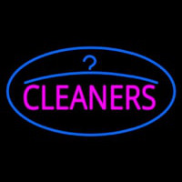Pink Cleaners Oval Blue Logo Neonreclame