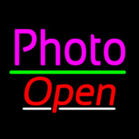 Pink Cursive Photo With Open 3 Neonreclame