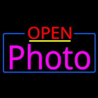 Pink Cursive Photo With Open 4 Neonreclame