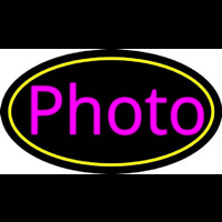 Pink Cursive Photo With Oval Neonreclame