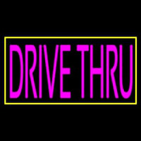 Pink Drive Thru With Yellow Border Neonreclame