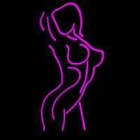 Pink Erotic Dancer Girl Neonreclame