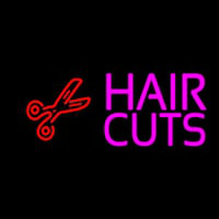 Pink Hair Cut With Scissor Neonreclame