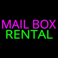 Pink Mailbo  Green Rental Block Neonreclame