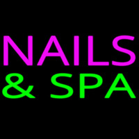 Pink Nails And Green Spa Neonreclame