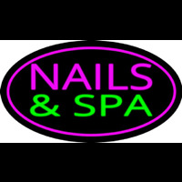 Pink Nails And Spa Oval Pink Border Neonreclame