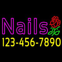 Pink Nails With Phone Number Neonreclame