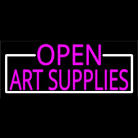 Pink Open Art Supplies With White Border Neonreclame