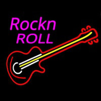 Pink Rock N Roll Guitar Neonreclame
