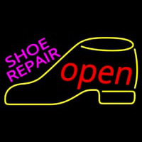 Pink Shoe Repair Yellow Shoe Open Neonreclame