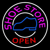 Pink Shoe Store Open Neonreclame