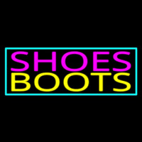 Pink Shoes Yellow Boots Turquoise Border Neonreclame