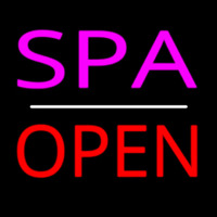 Pink Spa White Line Red Open Neonreclame