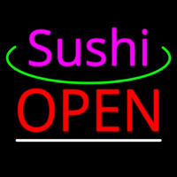 Pink Sushi Green Line Open Neonreclame
