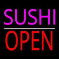 Pink Sushi Open Red White Line Neonreclame