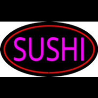 Pink Sushi Oval Red Neonreclame