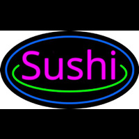 Pink Sushi With Blue Border Neonreclame