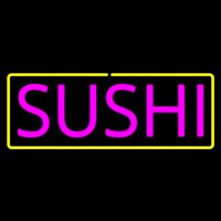 Pink Sushi With Yellow Border Neonreclame