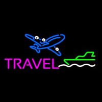 Pink Travel With Logo Neonreclame
