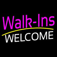 Pink Walk Ins Welcome White Neonreclame
