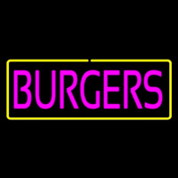 Pinl Burgers With Yellow Border Neonreclame