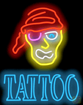 Pirate with Tattoo Neonreclame