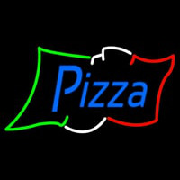 Pizza Blue Script Italian Flag Neonreclame