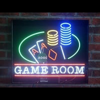 Poker Chips Game Room Man Cave  Neonreclame