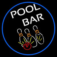 Pool Bar Oval With Blue Border Neonreclame