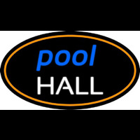 Pool Hall Oval With Orange Border Neonreclame