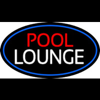 Pool Lounge Oval With Blue Border Neonreclame