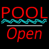 Pool Open White Line Neonreclame