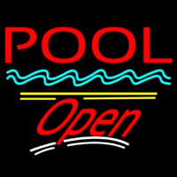 Pool Open Yellow Line Neonreclame