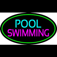 Pool Swimming With Green Border Neonreclame