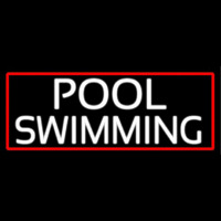 Pool Swimming With Red Border Neonreclame