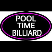 Pool Time Billiard Oval With Pink Border Neonreclame