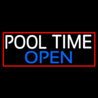 Pool Time Open With Red Border Neonreclame