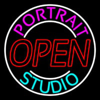 Portrait Studio Red Open Neonreclame